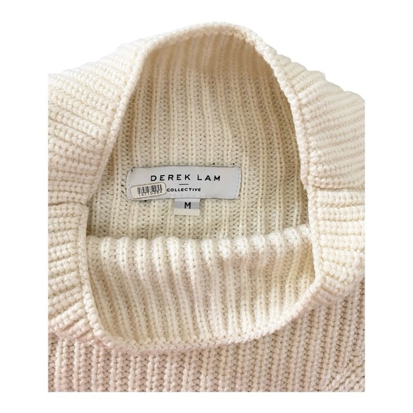 Derek Lam Gracelyn Turtleneck Sweater in Cream & Tan Stripe Size Medium - Picture 6 of 8